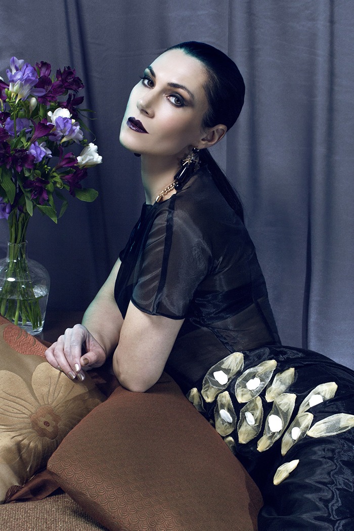 GRANDI Kyra Zagorsky black organza dress