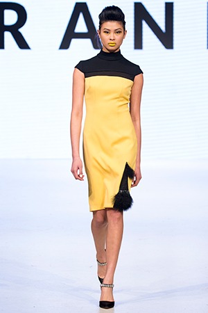 GRANDI Vancouver Fashion Week yellow black dress