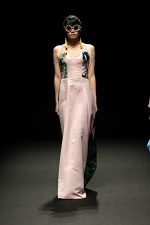 GRANDI Tokyo Fashion Week pink gown Black iris lenses