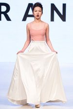 GRANDI Vancouver Fashion Week pink blouse long white satin skirt