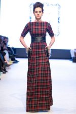 GRANDI runway full tartan gown with pockets
