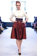 GRANDI runway red taffeta skirt