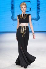 GRANDI open back mermaid tail gown couture Gustav Klimt